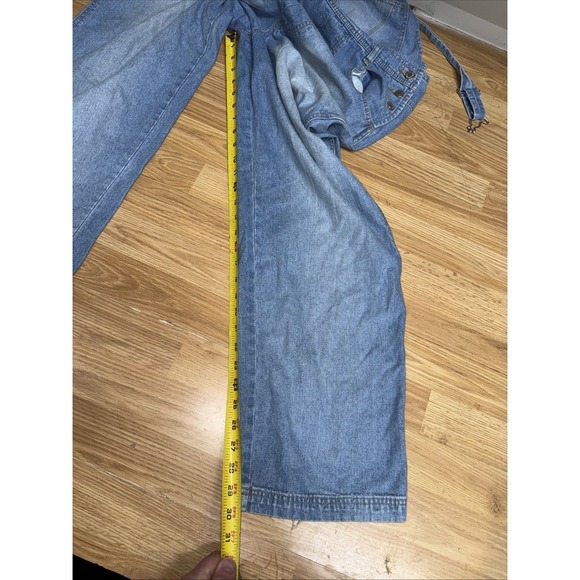 Vintage 80s Overalls Blue Denim London London Carpenter Cotton Size L - Picture 7 of 9